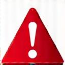 A red warning triangle icon.